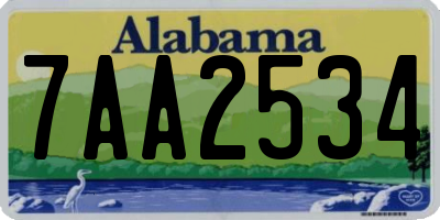 AL license plate 7AA2534