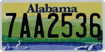 AL license plate 7AA2536