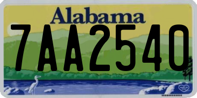 AL license plate 7AA2540