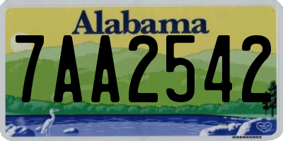 AL license plate 7AA2542
