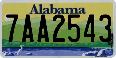 AL license plate 7AA2543