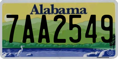 AL license plate 7AA2549