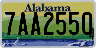 AL license plate 7AA2550
