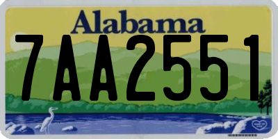 AL license plate 7AA2551