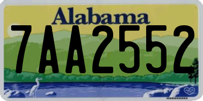 AL license plate 7AA2552