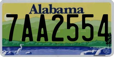 AL license plate 7AA2554