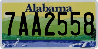 AL license plate 7AA2558
