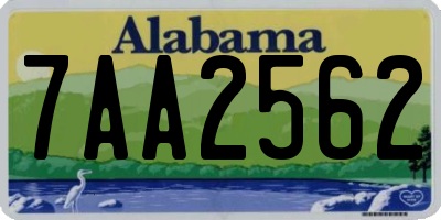 AL license plate 7AA2562