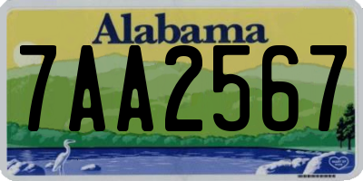 AL license plate 7AA2567