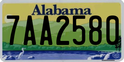 AL license plate 7AA2580
