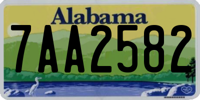 AL license plate 7AA2582