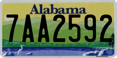AL license plate 7AA2592