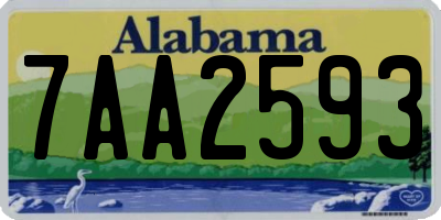 AL license plate 7AA2593