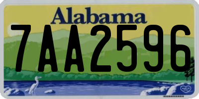 AL license plate 7AA2596