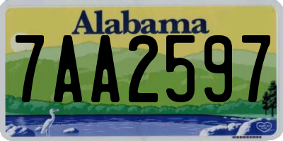 AL license plate 7AA2597