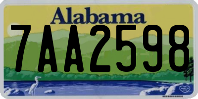AL license plate 7AA2598