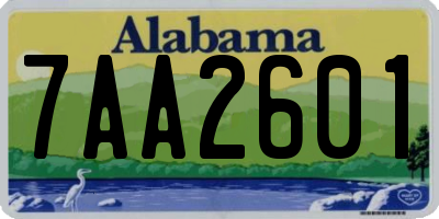 AL license plate 7AA2601