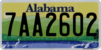 AL license plate 7AA2602