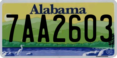 AL license plate 7AA2603