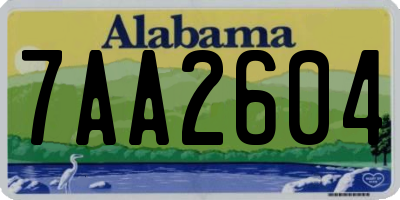 AL license plate 7AA2604
