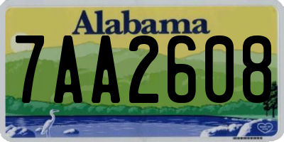 AL license plate 7AA2608