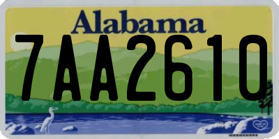 AL license plate 7AA2610