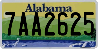 AL license plate 7AA2625