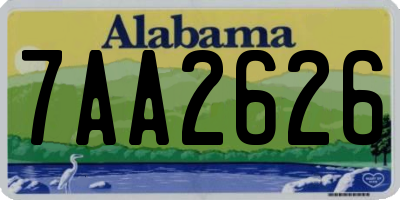 AL license plate 7AA2626