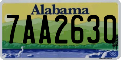 AL license plate 7AA2630