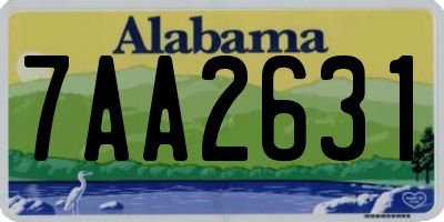 AL license plate 7AA2631