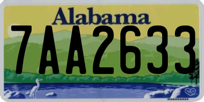 AL license plate 7AA2633