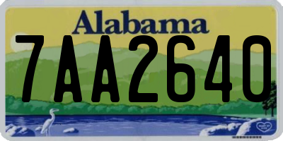 AL license plate 7AA2640