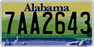 AL license plate 7AA2643