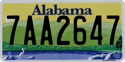 AL license plate 7AA2647