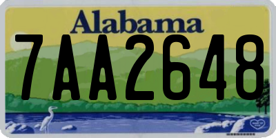 AL license plate 7AA2648