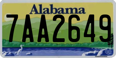 AL license plate 7AA2649