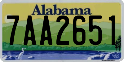 AL license plate 7AA2651