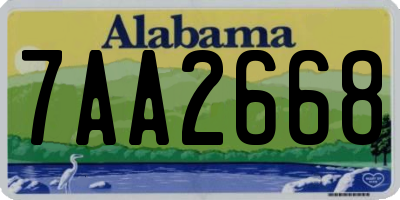 AL license plate 7AA2668
