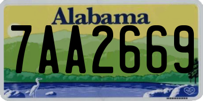 AL license plate 7AA2669