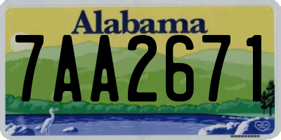 AL license plate 7AA2671