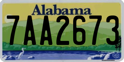 AL license plate 7AA2673