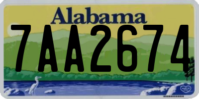 AL license plate 7AA2674