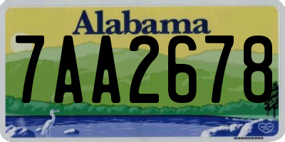 AL license plate 7AA2678