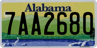 AL license plate 7AA2680