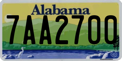 AL license plate 7AA2700