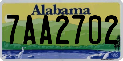 AL license plate 7AA2702