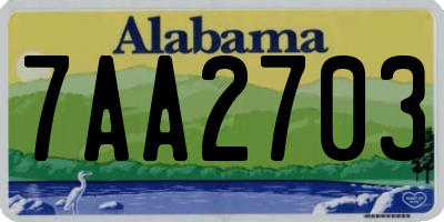 AL license plate 7AA2703