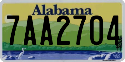 AL license plate 7AA2704
