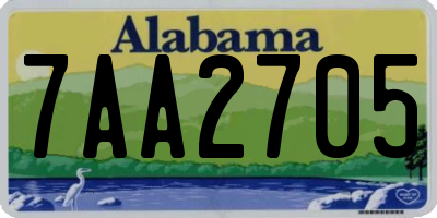 AL license plate 7AA2705