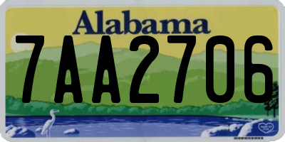 AL license plate 7AA2706